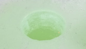 scooped ice fishing hole